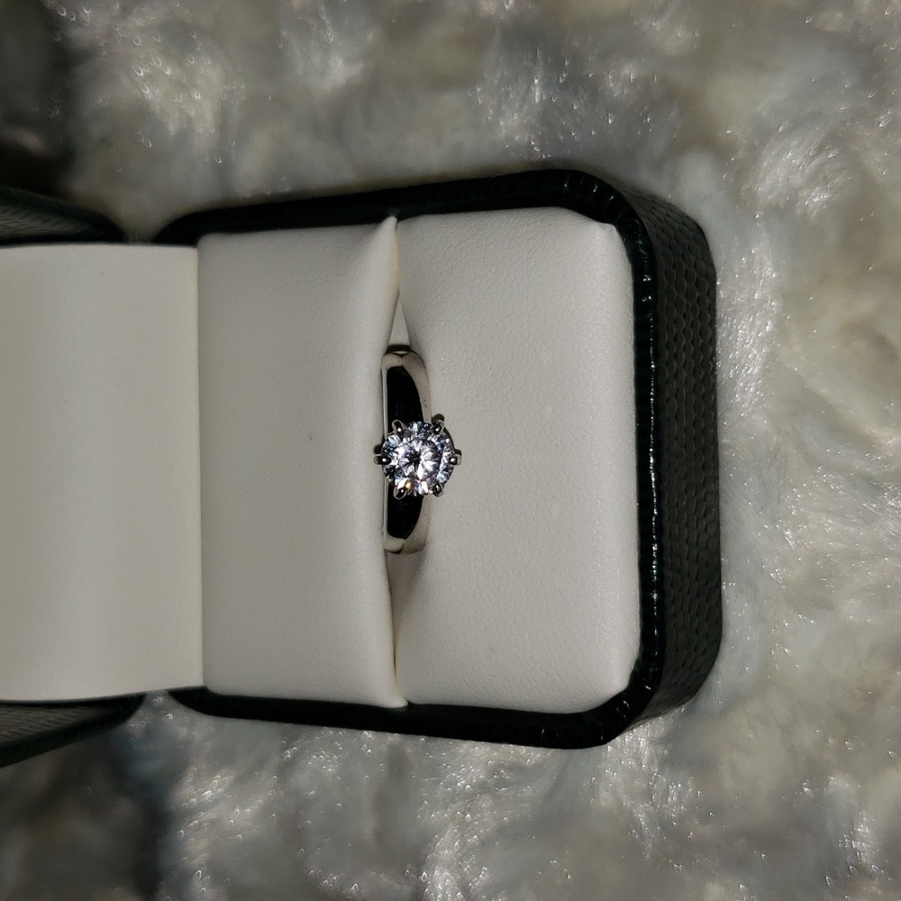 Sterling Silver and CZ Ring, Size 4